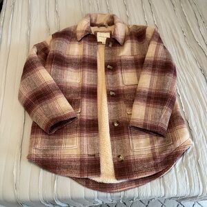 American Eagle Outfitters Checkered Sherpa lined shacket